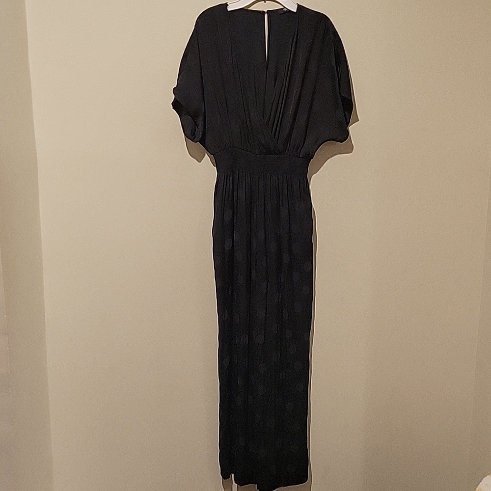 ❤️ MADEWELL WRAP FRONT SMOCK-WAIST JUMPSUIT IN SATIN DOT JACQUARD, XXS - Picture 5 of 13
